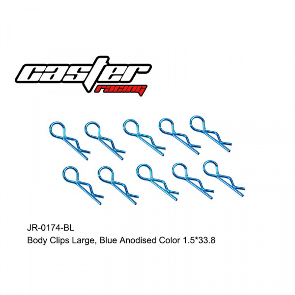 JR-0174-BL Karosserieklammern groß, blau eloxiert Farbe 1,5 * 33,8